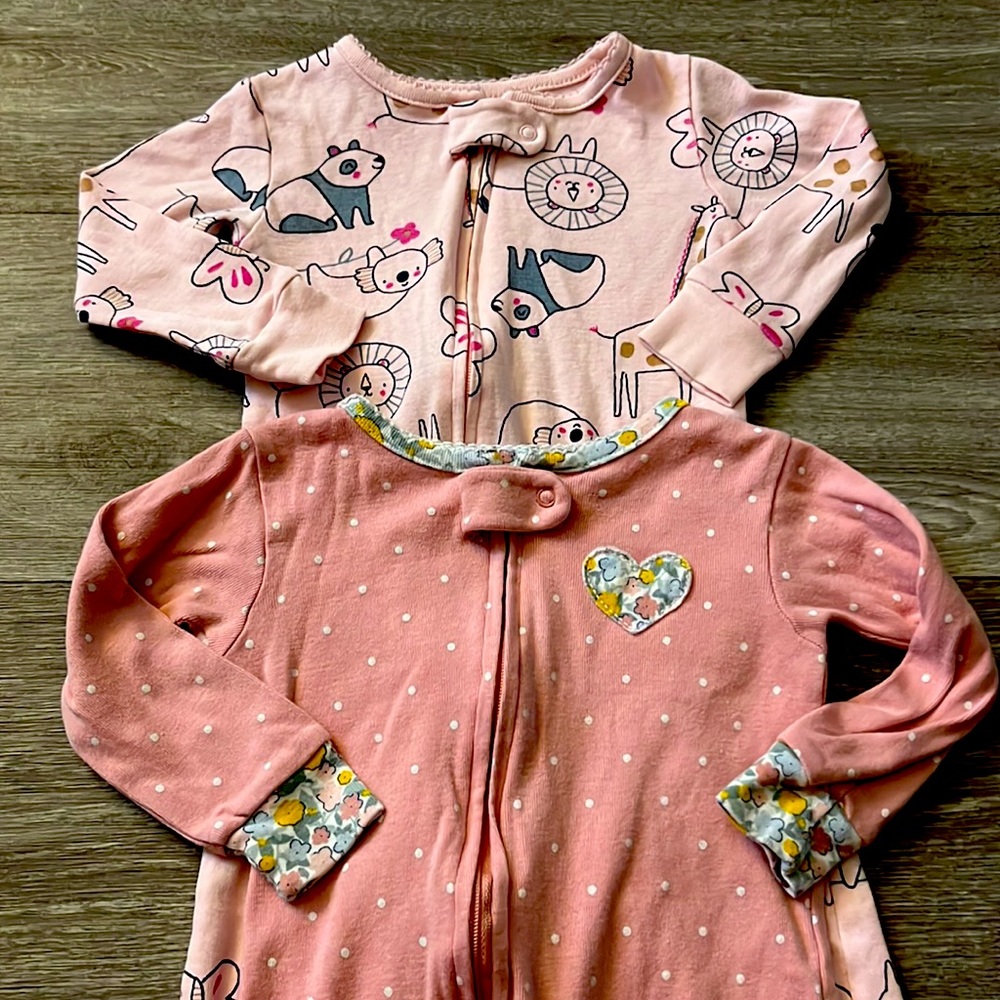 Footed zipper pajamas - baby girl
